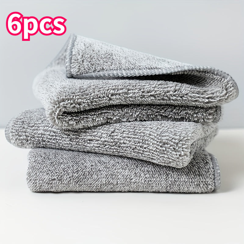 Bamboo Charcoal Dishcloths Set of 6 Reusable Kitchen Cleaning Pads