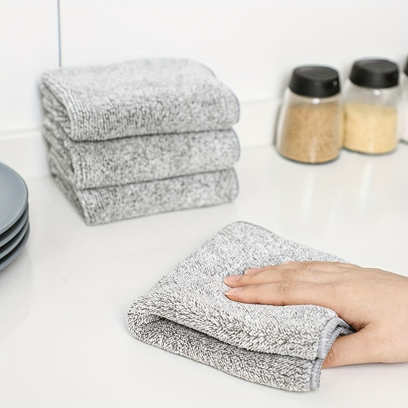 Bamboo Charcoal Dishcloths Set of 6 Reusable Kitchen Cleaning Pads