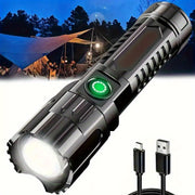 Rechargeable LED Flashlight 13cm with 3 Modes USB Cable Included Outdoor Camping Emergency