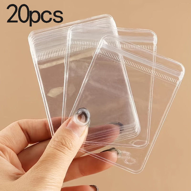 Paquete de 20 bolsas de joyería de PU transparente para organizar anillos, pendientes y collares