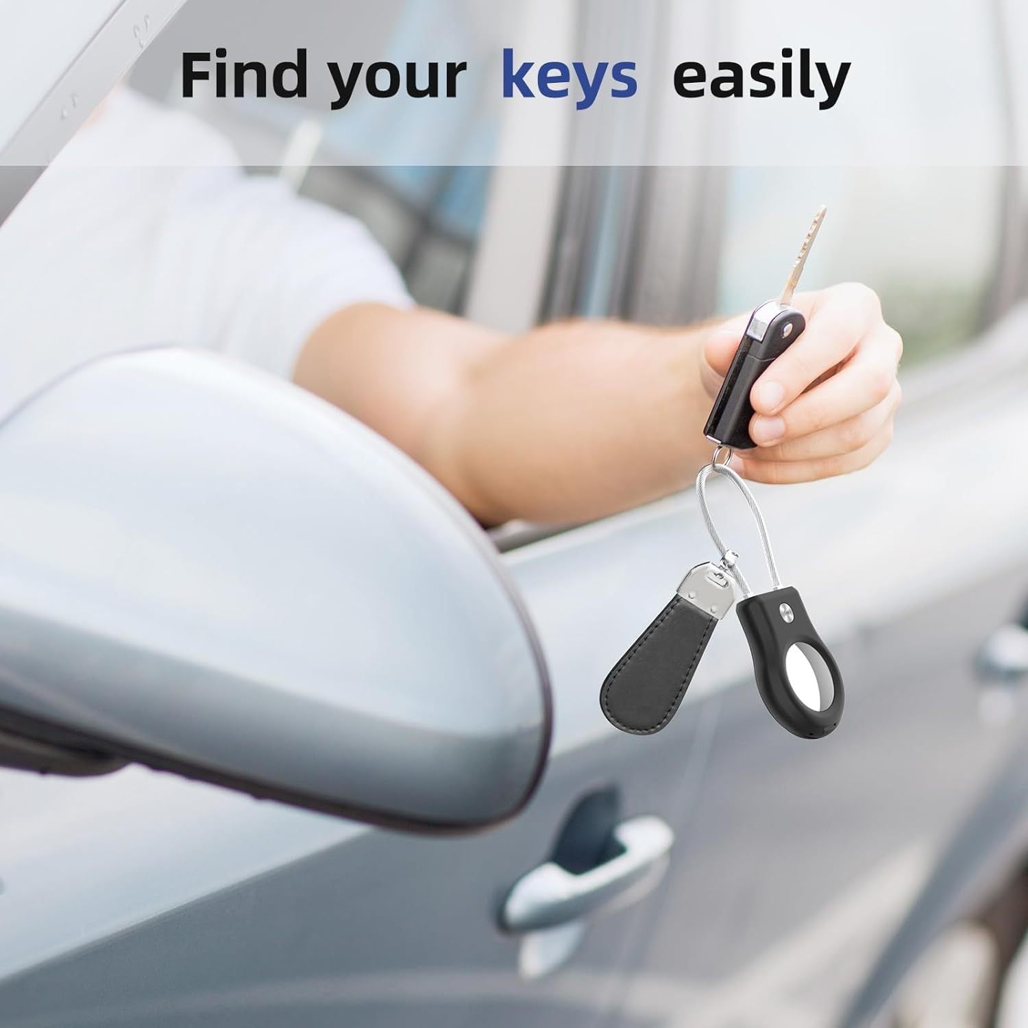 Durable Hard Plastic AirTag Keychain Holder with Lock Case for Luggage