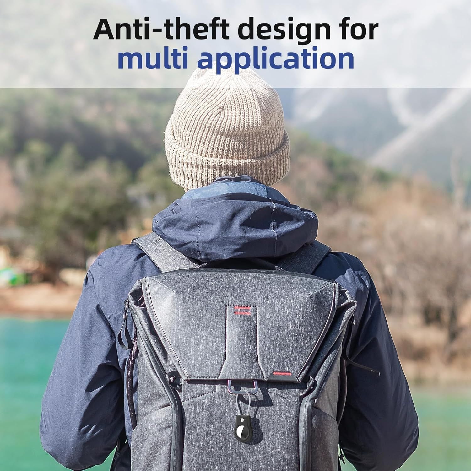 Durable Hard Plastic AirTag Keychain Holder with Lock Case for Luggage