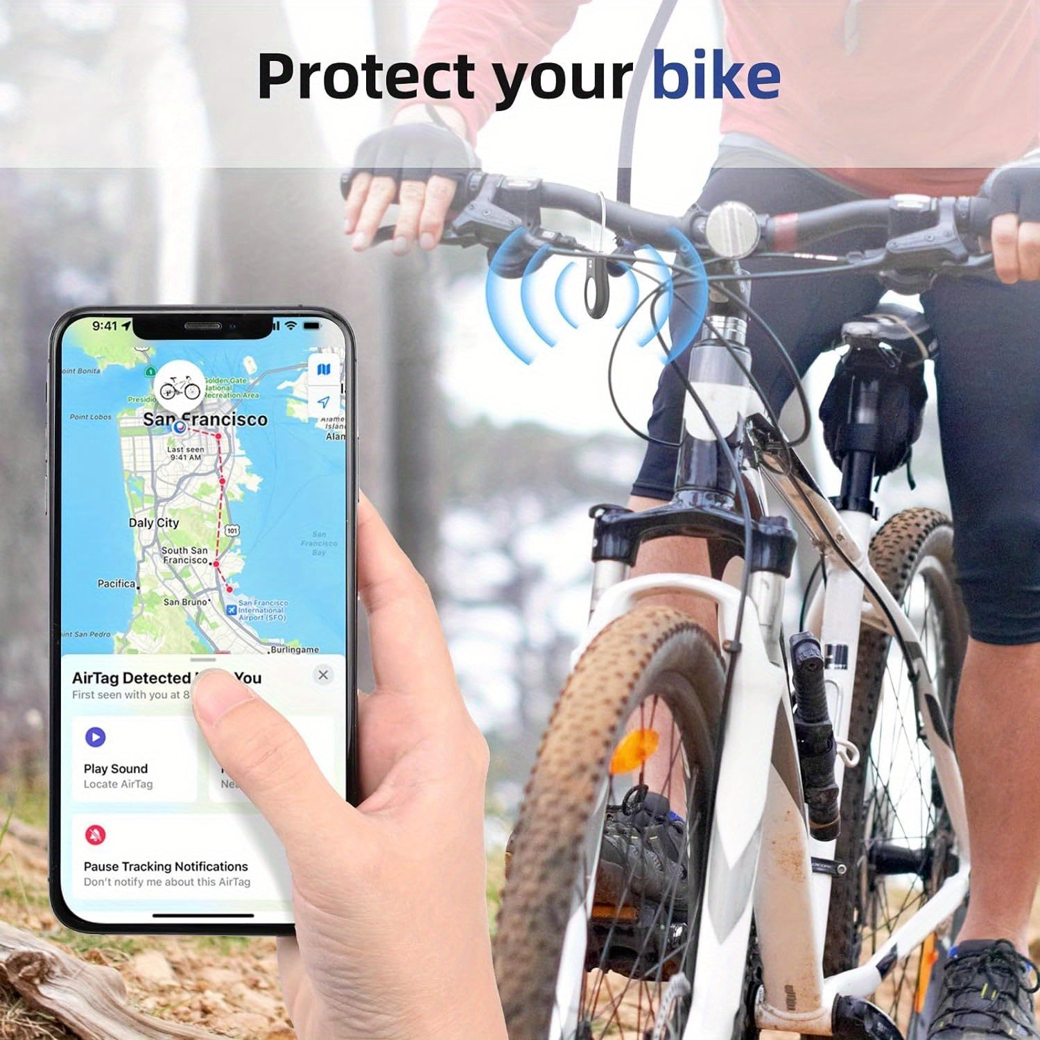 Durable Hard Plastic AirTag Keychain Holder with Lock Case for Luggage