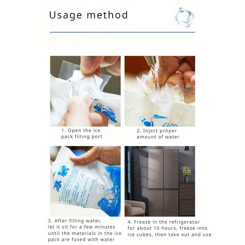 10-Pack Reusable Ice Packs Leakproof Cooling Bags for Food and Cooler Storage