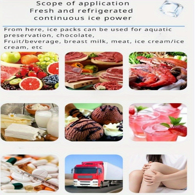 10-Pack Reusable Ice Packs Leakproof Cooling Bags for Food and Cooler Storage