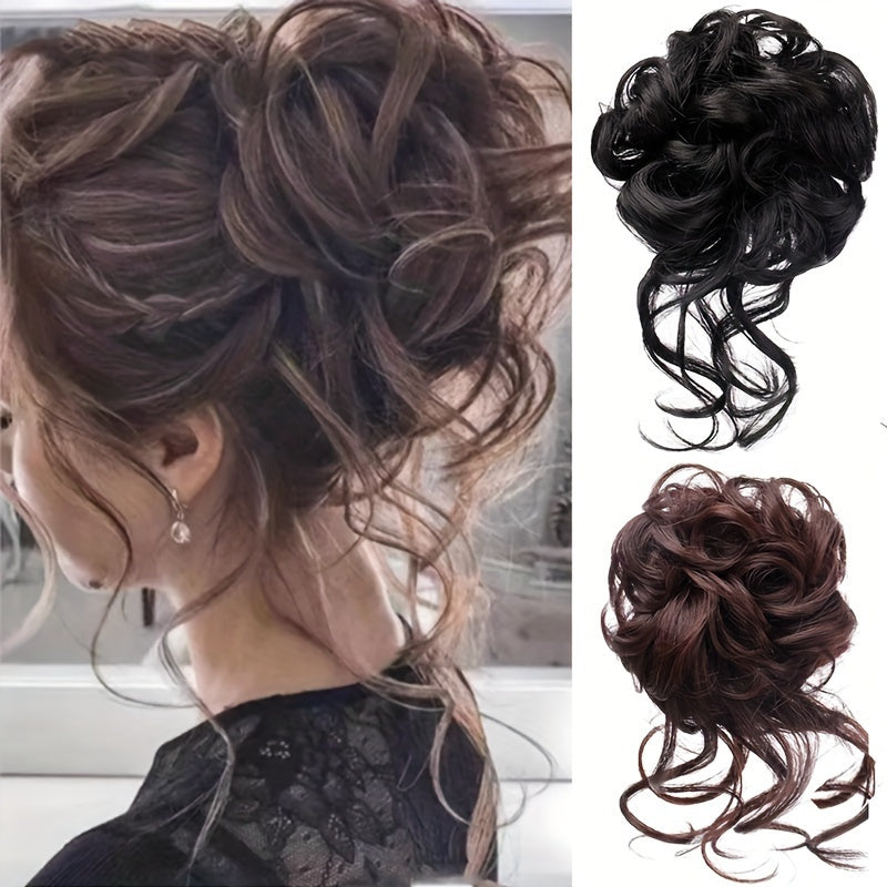 Women Messy Bun Claw Clip Hairpiece Natural Fluffy Ponytail Extension