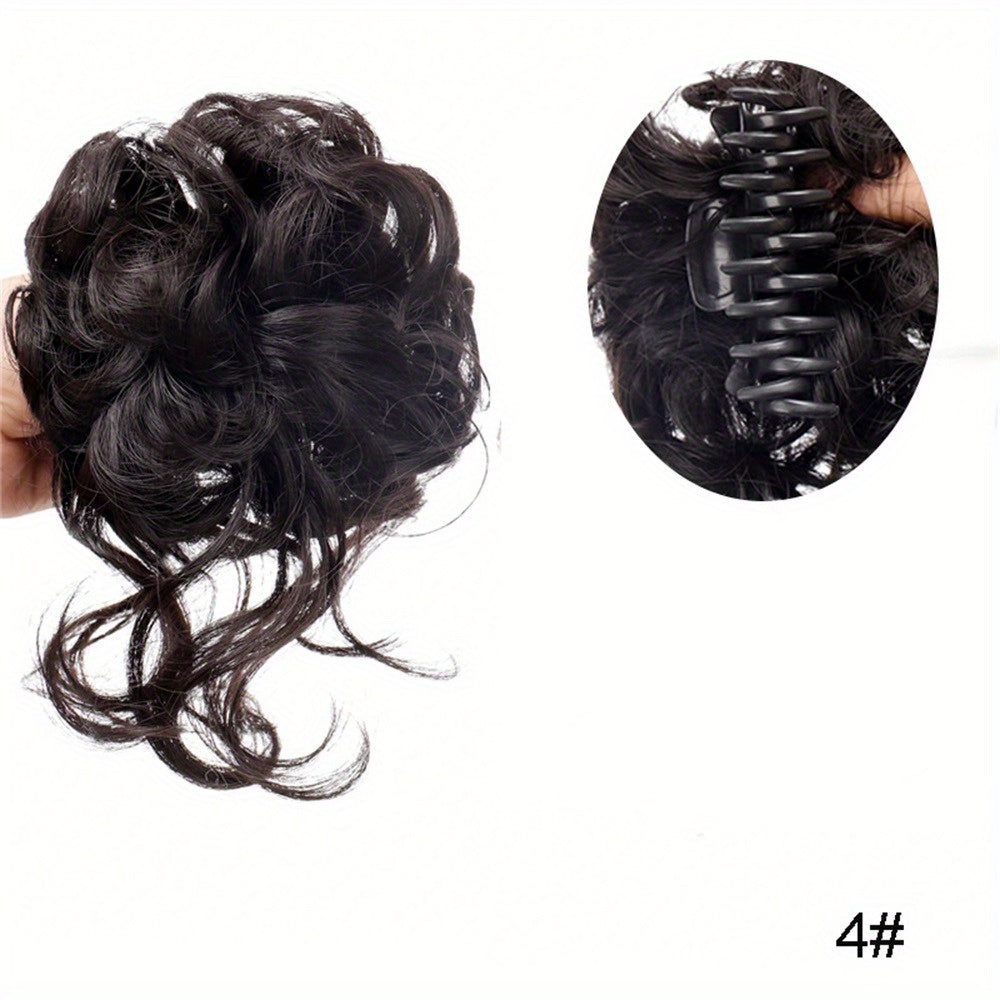 Women Messy Bun Claw Clip Hairpiece Natural Fluffy Ponytail Extension