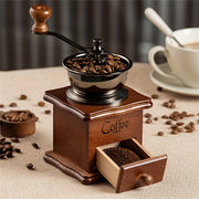 Hand-Cranked Wooden Coffee Bean Mill Stainless Steel Manual Espresso Grinder