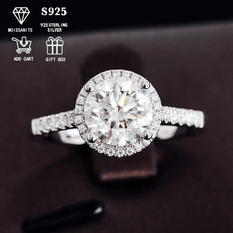 Zarif 2ct Moissanite To'plami - Gippoallergen S925 Sterling Silver bilan tayyorlangan, Ayollar uchun mo'ljallangan Nafis Sudya Usuli, Yubileylar va Maxsus Tadbirlarni Nishonlash uchun Ideal, Sertifikat va Chiroyli Sovg'a Qutisi bilan birga keladi.