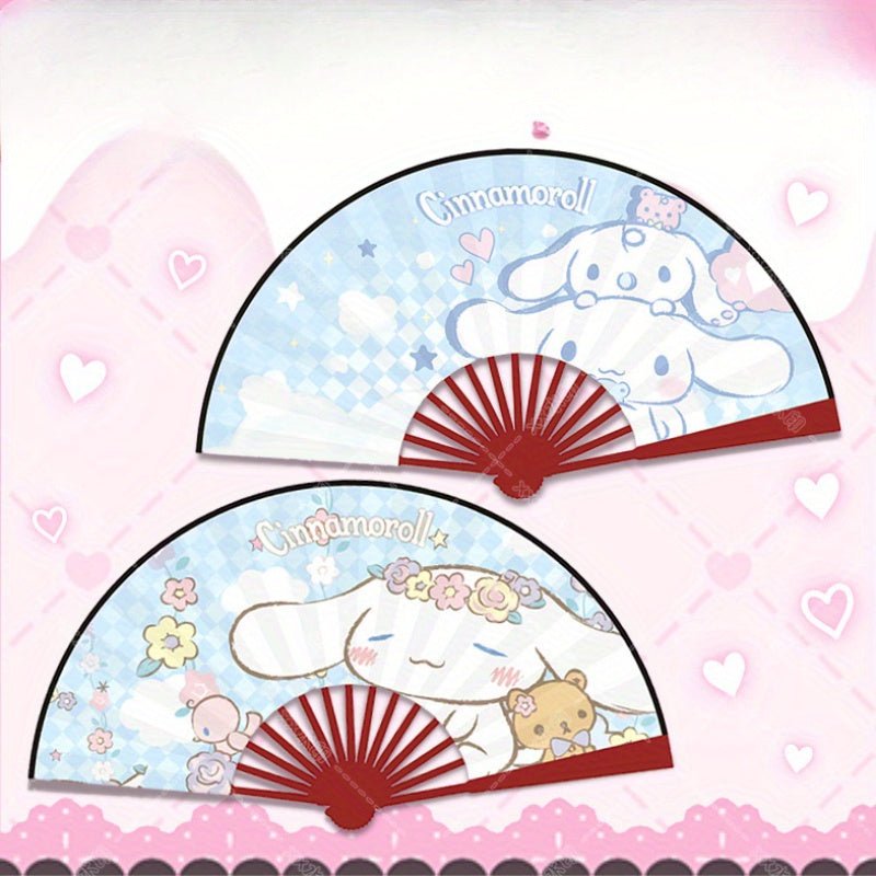 Folding Fan with Cartoon Prints for Kids and Adults Cute Handheld Accessory