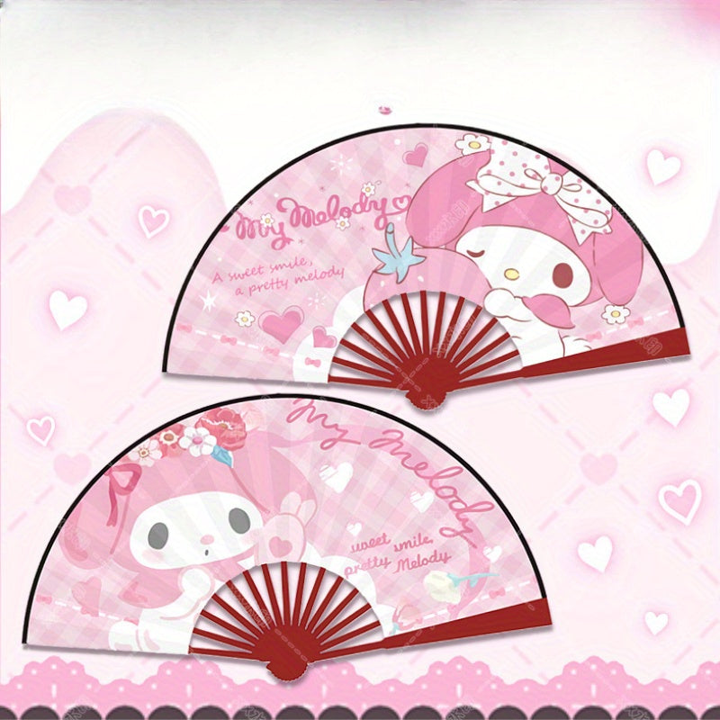 Folding Fan with Cartoon Prints for Kids and Adults Cute Handheld Accessory