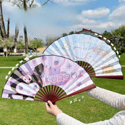 Folding Fan with Cartoon Prints for Kids and Adults Cute Handheld Accessory