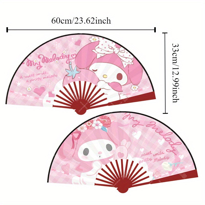Folding Fan with Cartoon Prints for Kids and Adults Cute Handheld Accessory