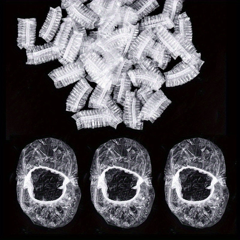 Juego de 100 cubiertas de plástico transparente para alimentos, envoltorios elásticos para sobras, frutas y verduras