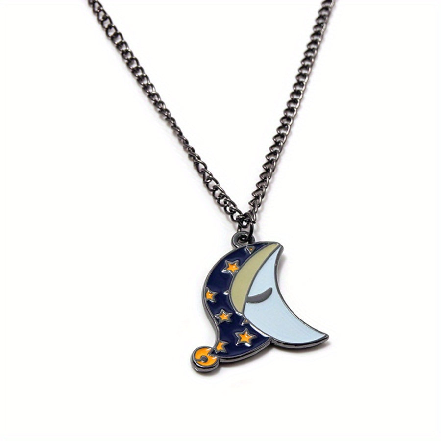 Yoshlar uchun Quyosh va Oy Emal Pendanti Do'stlik Zanjiri, Fnaf dizayni bilan. Qizlar va mashhur o'yin muxlislari uchun mukammal zargarlik sovg'asi.