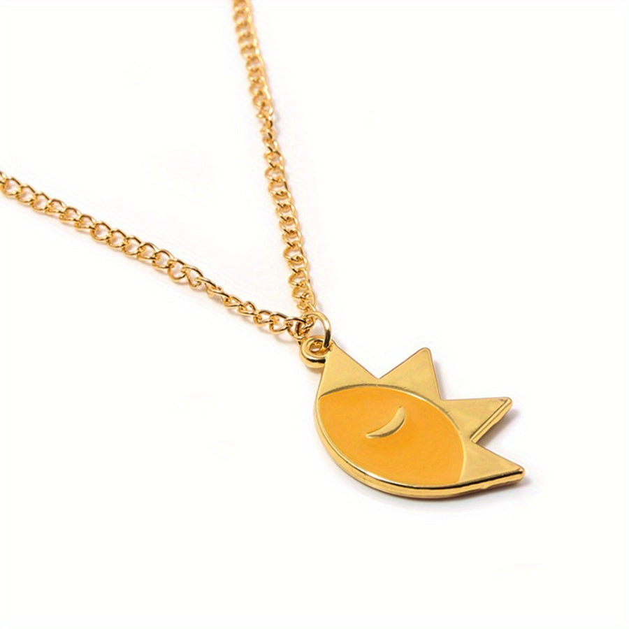 Yoshlar uchun Quyosh va Oy Emal Pendanti Do'stlik Zanjiri, Fnaf dizayni bilan. Qizlar va mashhur o'yin muxlislari uchun mukammal zargarlik sovg'asi.