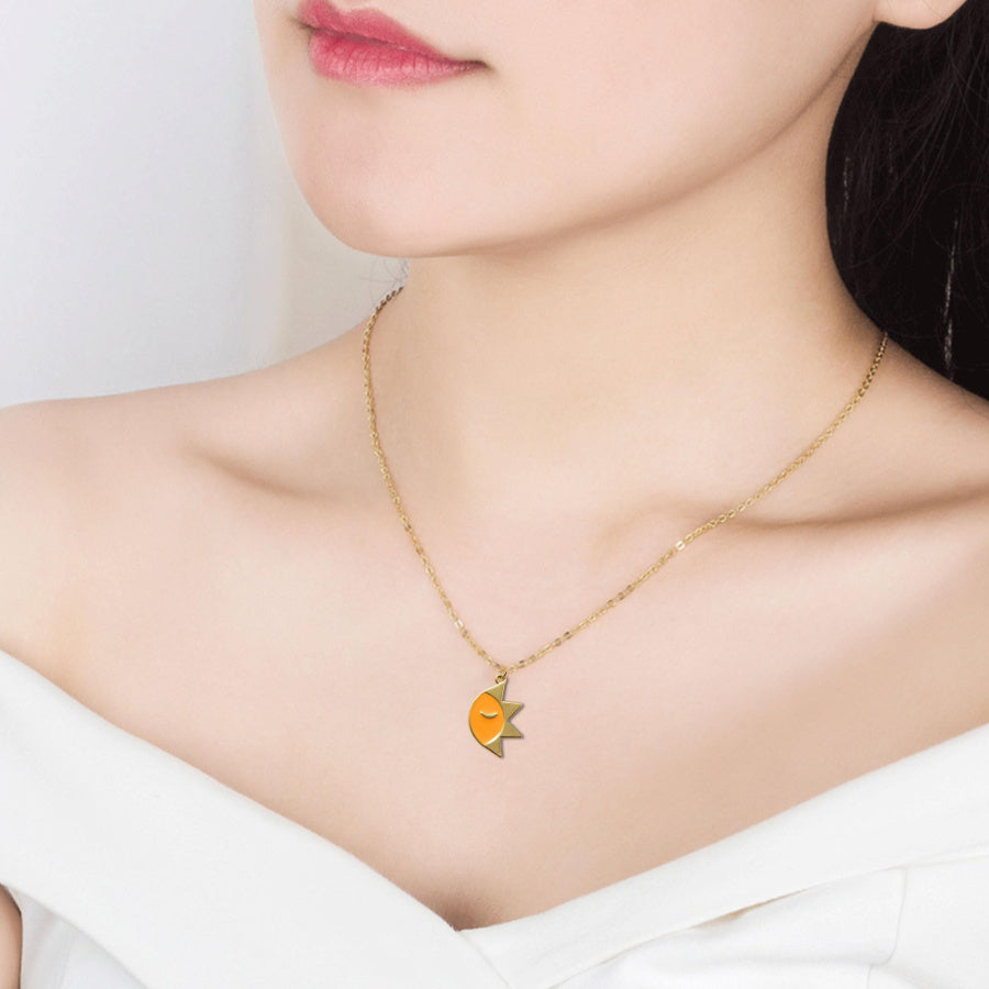 Yoshlar uchun Quyosh va Oy Emal Pendanti Do'stlik Zanjiri, Fnaf dizayni bilan. Qizlar va mashhur o'yin muxlislari uchun mukammal zargarlik sovg'asi.