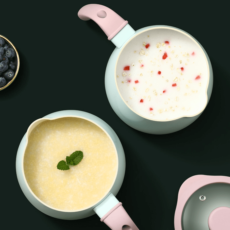 Yopishqoq keramika souspan pot to'plami, 1.7QT, pechda xavfsiz, pushti rang, PFAS-siz, sog'liqni qo'llab-quvvatlaydi