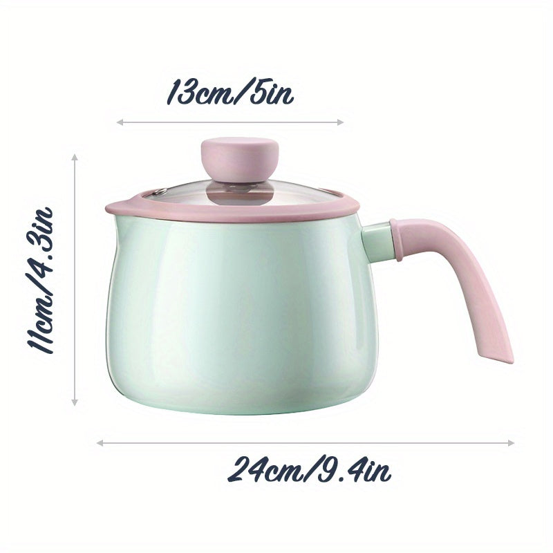 Yopishqoq keramika souspan pot to'plami, 1.7QT, pechda xavfsiz, pushti rang, PFAS-siz, sog'liqni qo'llab-quvvatlaydi