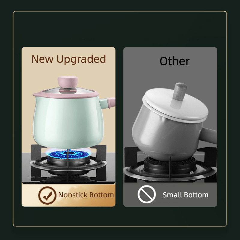 Yopishqoq keramika souspan pot to'plami, 1.7QT, pechda xavfsiz, pushti rang, PFAS-siz, sog'liqni qo'llab-quvvatlaydi