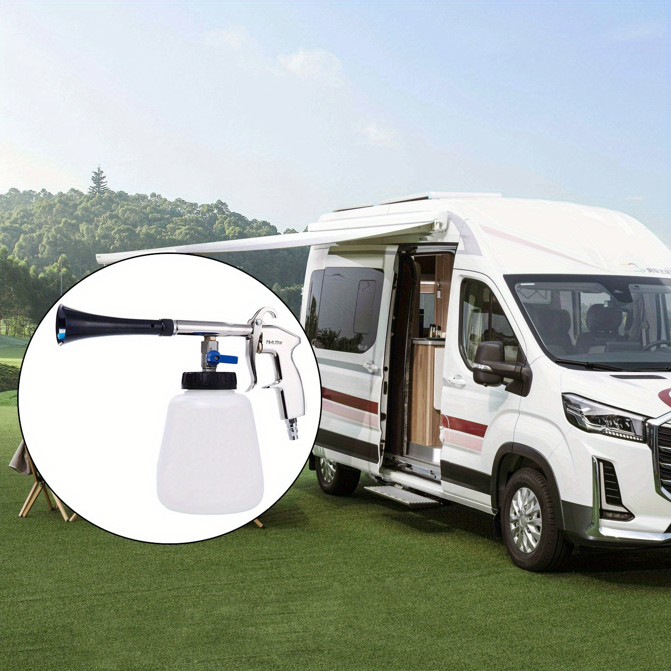 Pistola de lavado de coches neumática de ajuste universal para eliminación de polvo y limpieza profunda del interior y del motor