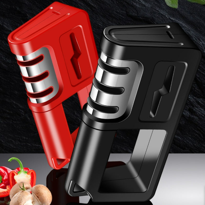 1 dona Olmosni o'tkirlashtirish toshi oshxona pichoklari, qaychi va asboblar uchun - To'rt-in-bir qo'lda tez o'tkirlashtiruvchi, qattiq va nozik joylar bilan