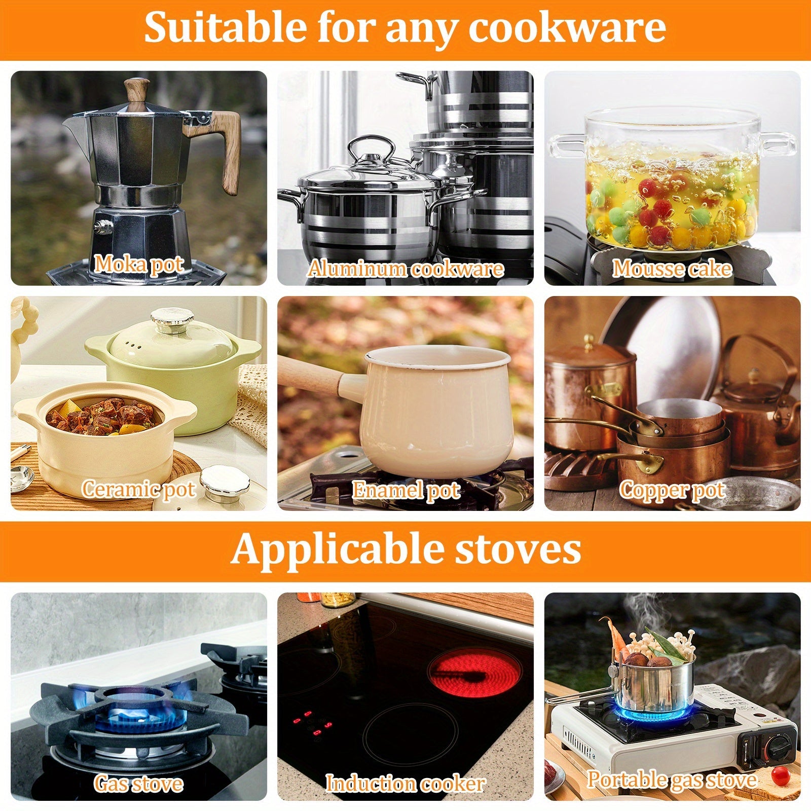 Stainless Steel Heat Diffuser Plate for Gas and Induction Stoves with Handle