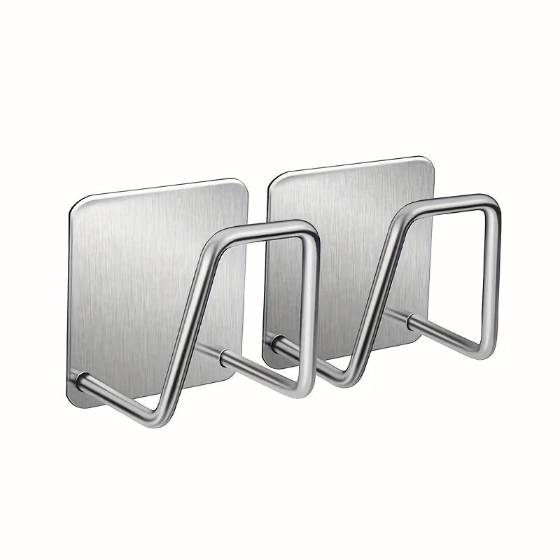 Juego de 2/4 soportes de esponja de acero inoxidable con ganchos, estantes de almacenamiento adhesivos para desagüe de fregadero