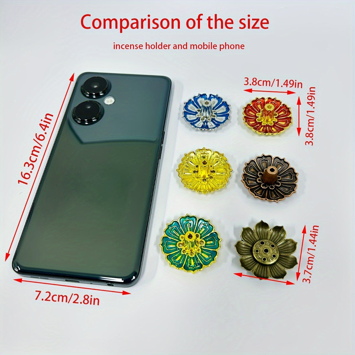 Metal Lotus Incense Burner for Relaxation Aromatherapy Home Decor Yoga Patio