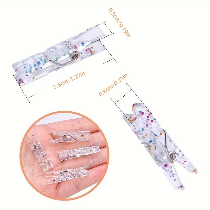 Plastic Clear Clothespins for Photos Display Pack of 50
