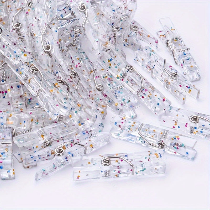 Plastic Clear Clothespins for Photos Display Pack of 50