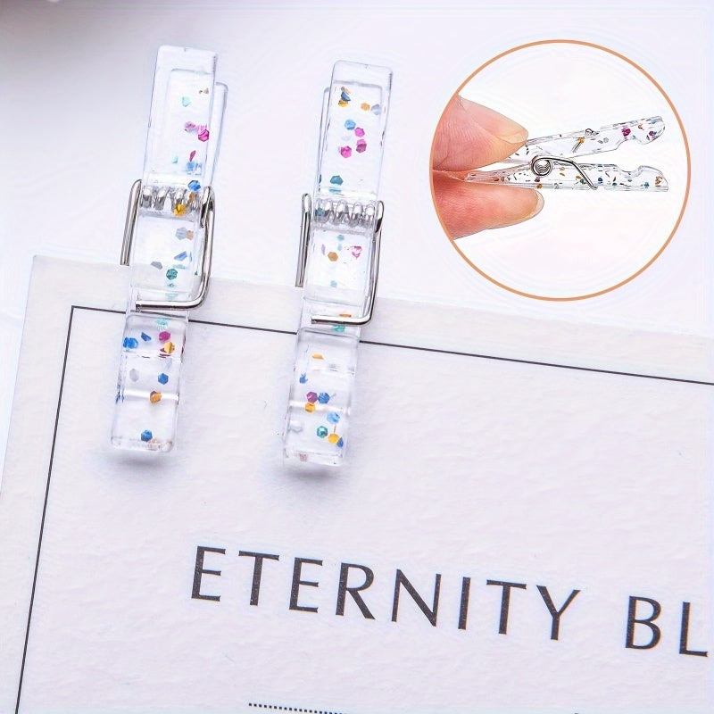 Plastic Clear Clothespins for Photos Display Pack of 50
