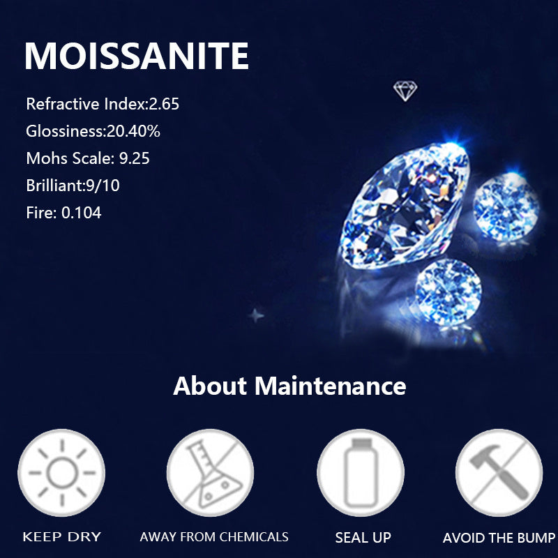 Серебряные серьги-гвоздики для мужчин и женщин с Moissanite 1 карат