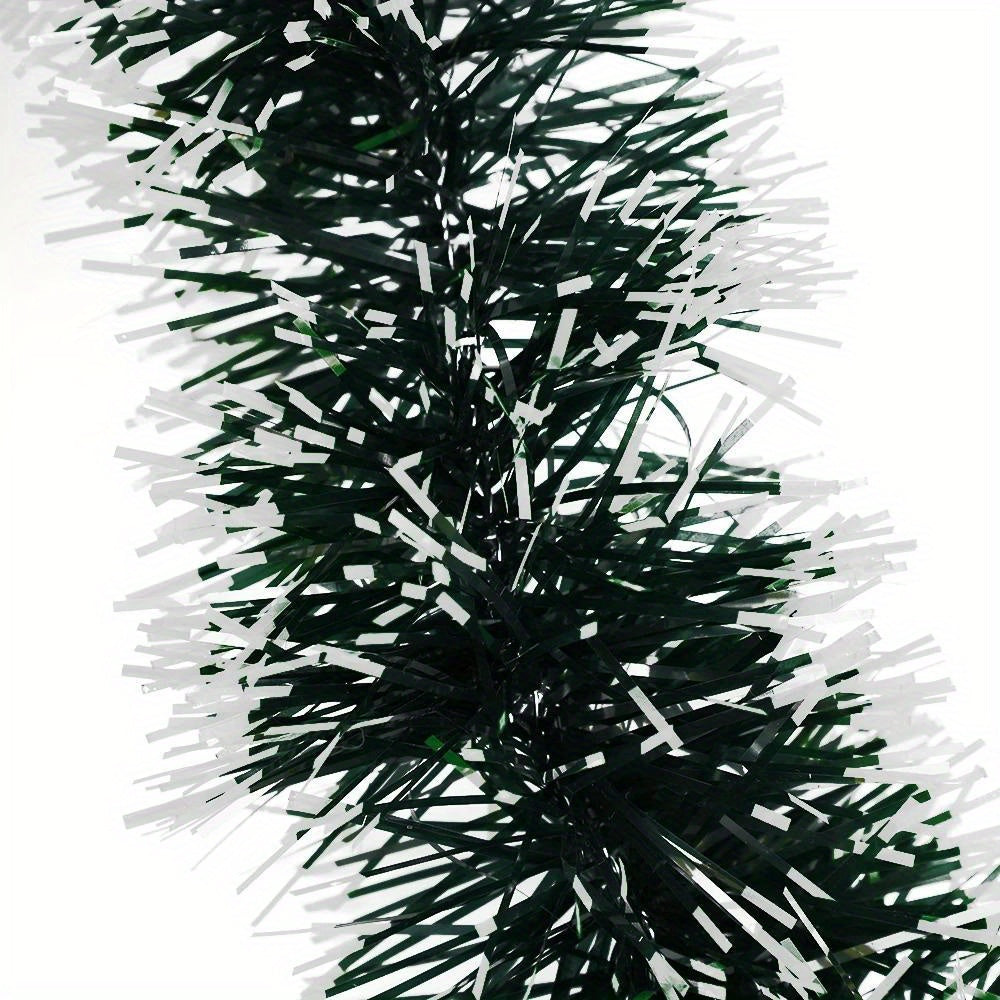 Green and White Christmas Ribbon Garland for Tree Decorations and Festive Decor