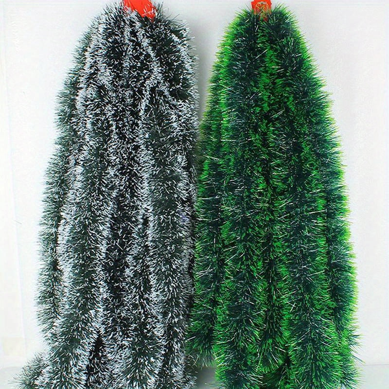 Green and White Christmas Ribbon Garland for Tree Decorations and Festive Decor