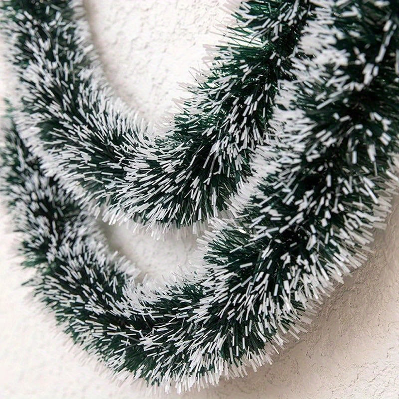 Green and White Christmas Ribbon Garland for Tree Decorations and Festive Decor