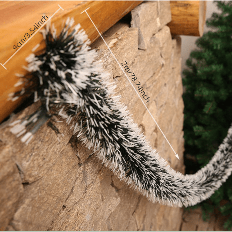 Green and White Christmas Ribbon Garland for Tree Decorations and Festive Decor