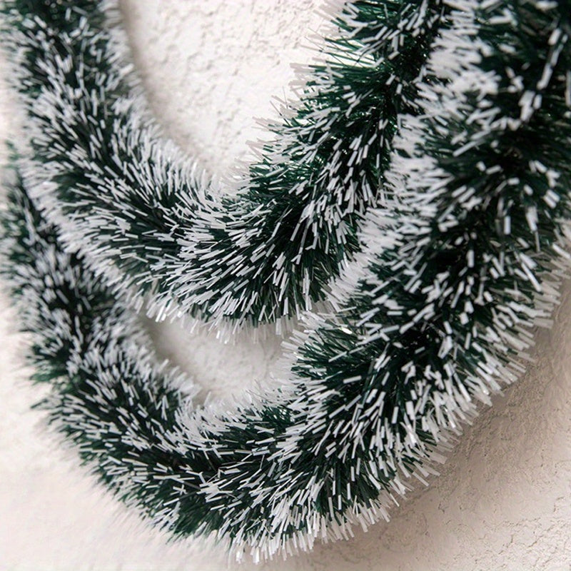 Green and White Christmas Ribbon Garland for Tree Decorations and Festive Decor