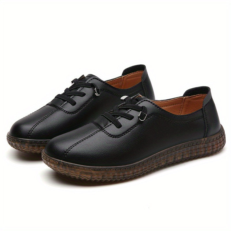 Women's Solid Color Lace-Up Sneakers Casual Low Top Outdoor Shoes