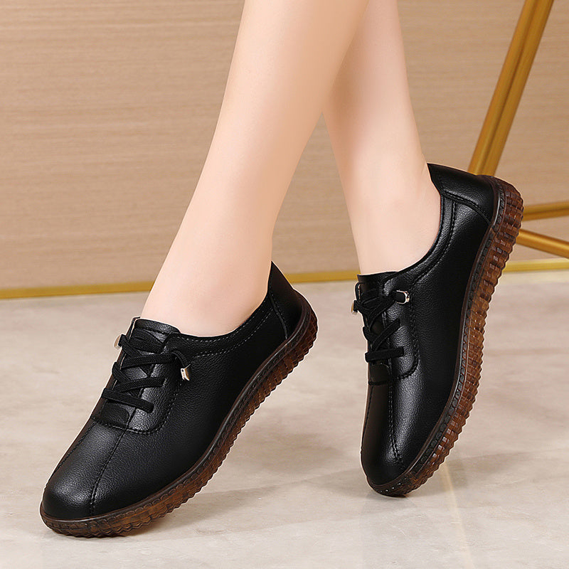 Women's Solid Color Lace-Up Sneakers Casual Low Top Outdoor Shoes