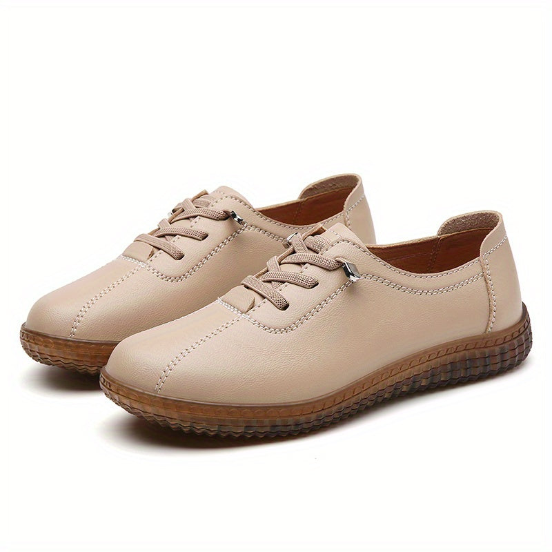 Women's Solid Color Lace-Up Sneakers Casual Low Top Outdoor Shoes