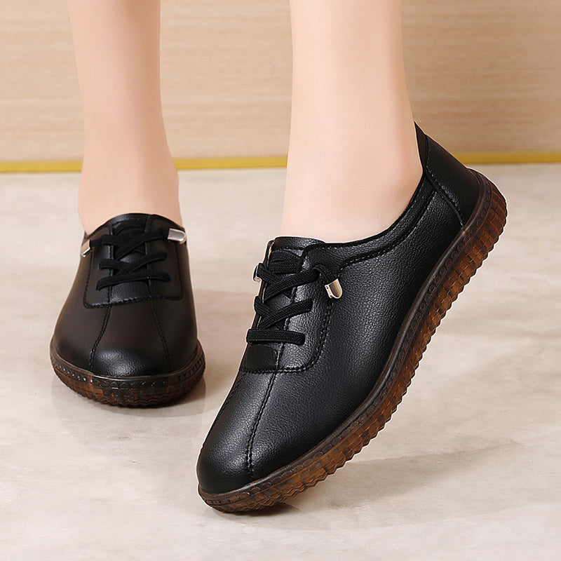 Women's Solid Color Lace-Up Sneakers Casual Low Top Outdoor Shoes