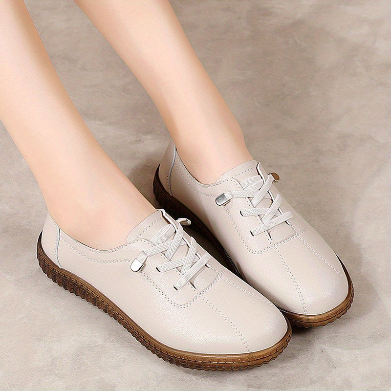 Women's Solid Color Lace-Up Sneakers Casual Low Top Outdoor Shoes