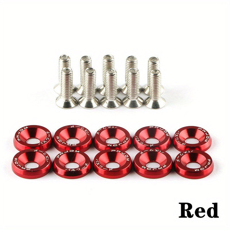 20 Pcs Aluminum M6 Fender Washers License Plate Bolts for Car Decoration
