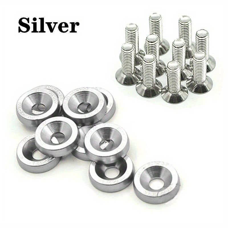 20 Pcs Aluminum M6 Fender Washers License Plate Bolts for Car Decoration