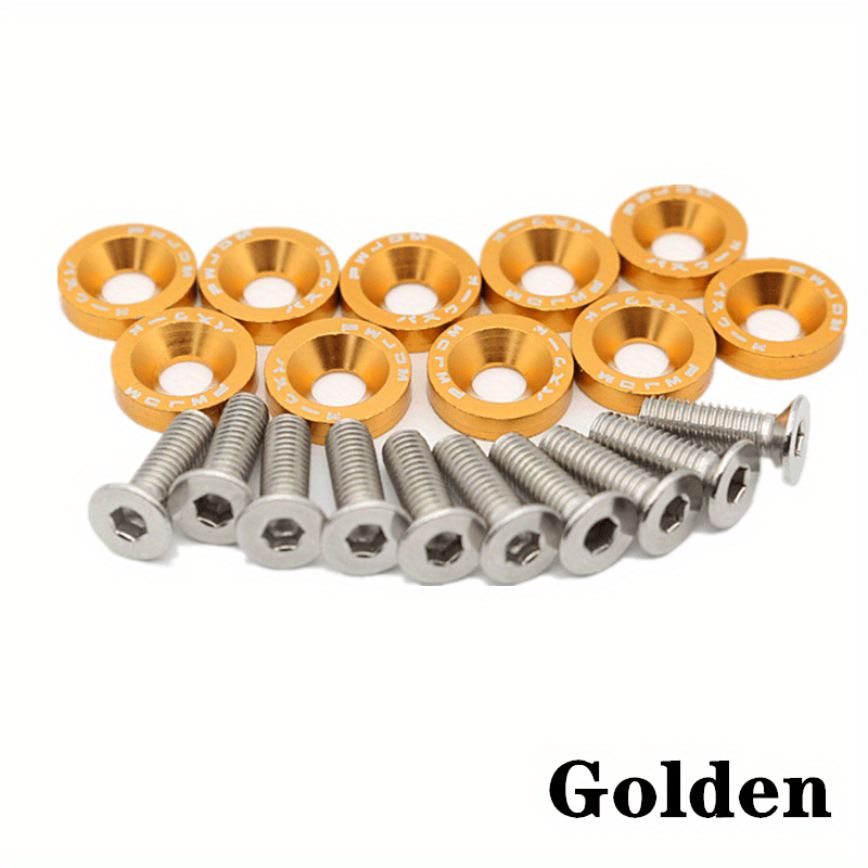 20 Pcs Aluminum M6 Fender Washers License Plate Bolts for Car Decoration