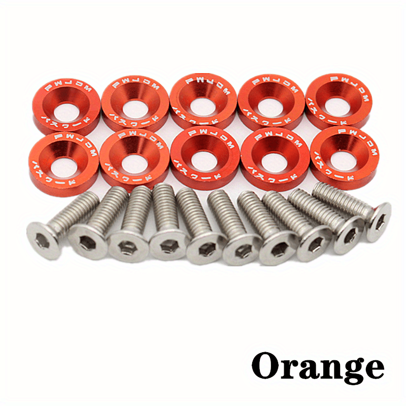 20 Pcs Aluminum M6 Fender Washers License Plate Bolts for Car Decoration