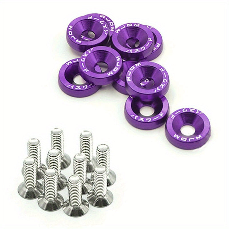 20 Pcs Aluminum M6 Fender Washers License Plate Bolts for Car Decoration