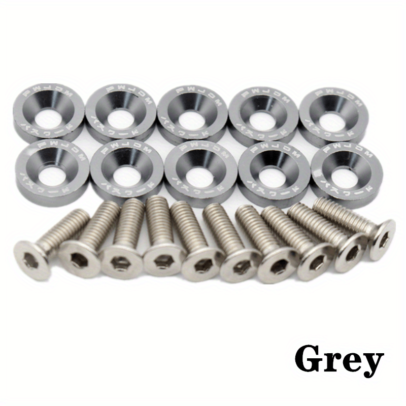 20 Pcs Aluminum M6 Fender Washers License Plate Bolts for Car Decoration