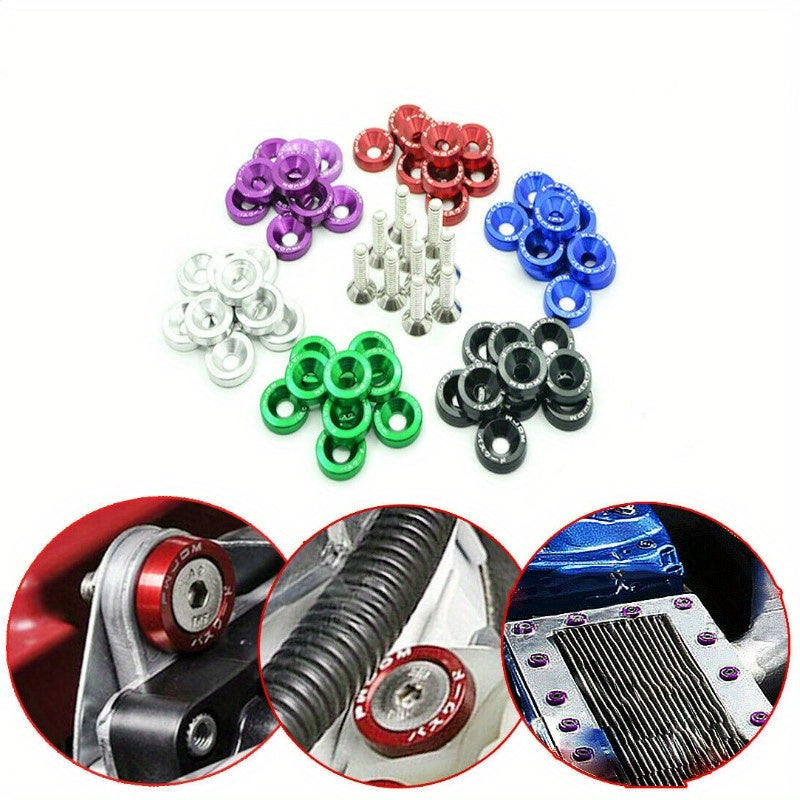 20 Pcs Aluminum M6 Fender Washers License Plate Bolts for Car Decoration